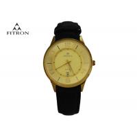 China Gold Face Branded Leather Watches For Men , Simple Leather Watch Waterproof on sale
