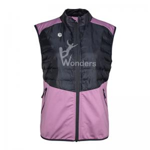 Ladies Slim Sleeveless Padding Vest With Glued Woven