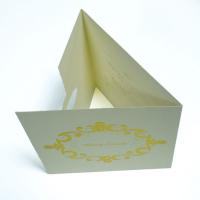 Impressão laminada convite do cartão do casamento da forma da cor completa com carimbo quente dourado