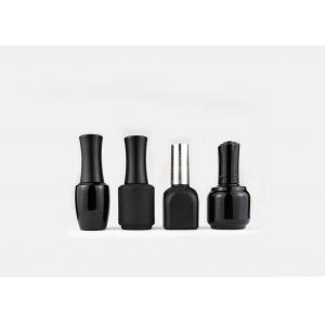 China Black Body Empty Glass Nail Polish Bottles Unique Frosted Screw Cap Sealing supplier