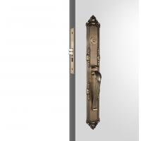 China Antique Brass Door Handles Single Cylinder Luxury Handleset Zinc Alloy on sale