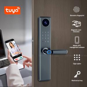 China Digital Smart Front Door Locks High Security Tuya Keyless Remote Control With Handle supplier
