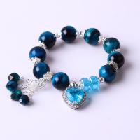 China Handmade Round Bead Crystal Gemstone Elastic Bracelet with Deluxe Charms on sale