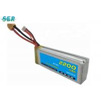 China Square Shape Remote Control Car Battery Packs , RC Boat Battery 25C 11.1V 2200mAh on sale