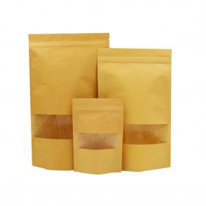China Customized Standing Plain Kraft Paper PE Food Pouch supplier