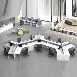 Customize Y Shaped Desktop 4 6 8 Person Wooden Office Partition Workstation