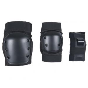 Black Roller Skating Pads Knee Elbow Pads Wrist Guards Six Pack Set