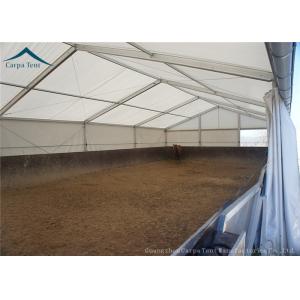 China Large PVC Fabric Warehouse Tents A Frame Shape Fire Resistant White wholesale