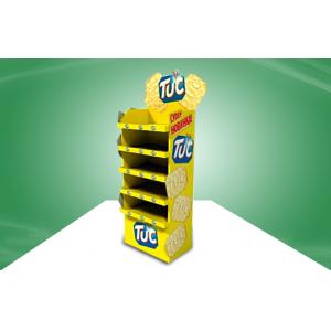 China Yellow CMYK Offset Printing POS Cardboard Display Stands With Five Shelf For Food supplier