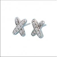 China X Shape 925 Moissanite Stud Earrings Sterling Silver Jewelry on sale