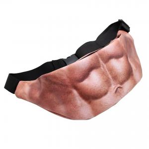 China Customized Pattern Novelty Fun Men Women  PU Dad Bag Dad Bod Waist Bags Beer Fat Hairy Belly Fanny Pack supplier