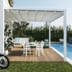 Private Residence Retractable Awning Automatic Shade Awnings 0.6mm Thickness Fabric
