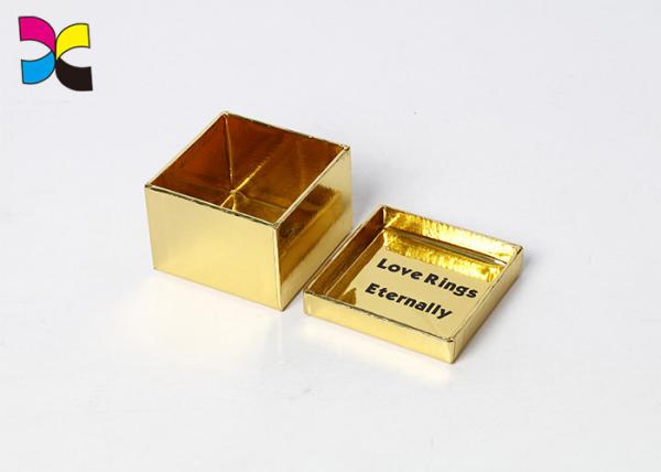 Elegant Printed Gift Boxes Golden Paper Material Black Logo Lid Base Structure