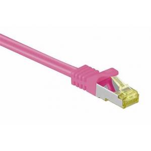Flexible PVC Jacketed  RJ45 Cat7 Cable Cat 7 Ethernet Patch Cable Pink 300Volt