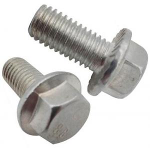 China DIN6921 Gr8.8 Hexagon Flange Head Bolts For Machine White Zinc Material supplier