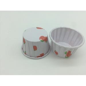 China 2 OZ Paper Baking Cups Pet Coated Strawberry Round Shape Non - Stick Customized supplier