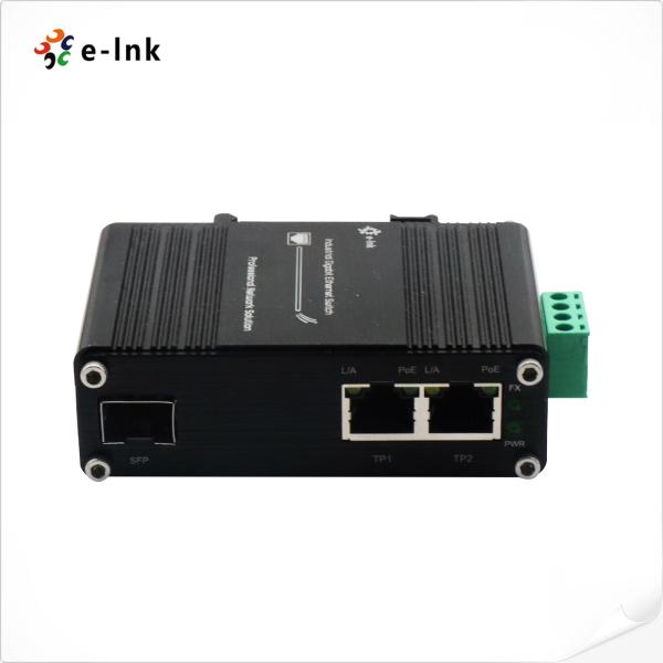 60W Fiber Optic To Ethernet Converter SFP to 2xRj45 Converter POE++ 48V DC Media Converter
