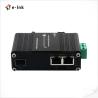 マイクロインダストリアル30W PoE+ DINレールタイプ 12～48VDC 端子台電源入力メディアコンバーター
