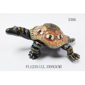 Classical turtle metal jewelry box diamond jewelry box ring box painted dressing table decorations