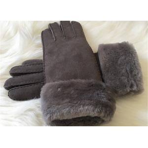 China Shearling Sheepskin Gloves Hand Sewing Women Ladies Lamb Fur Winter Gloves supplier