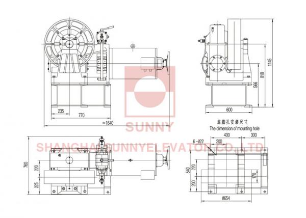 Petite machine adaptée de traction avec C.C 110V 1.2A de moteur synchrone