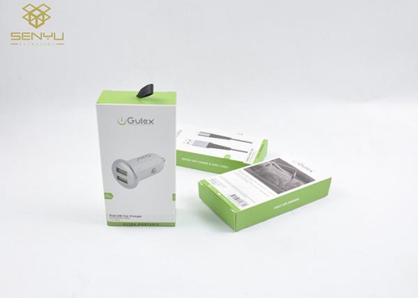 Car Charger Packaging Box With Sport UV Printing 350g Art Paper Material