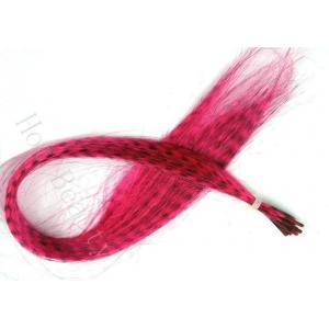 China Pink Striped Straight Real Feather Hair Extensions for Decoration supplier