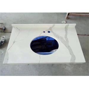 Calacatta Quartz Stone Prefab Bathroom Vanity Tops For Home Building