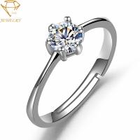 China Rhodium Plating 925 Sterling Silver Diamond Ring Pave Setting on sale