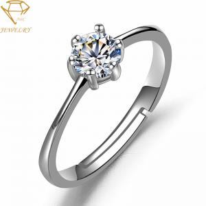 China Rhodium Plating 925 Sterling Silver Diamond Ring Pave Setting wholesale