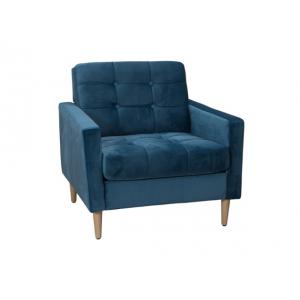 China Dark Blue Color Linen Fabric Sofa Living Room Chair Set Personalized Design supplier