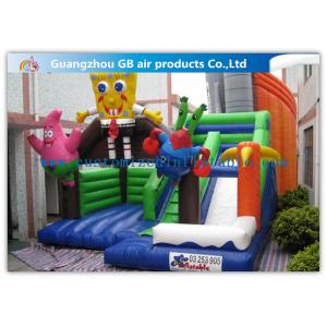 Cartoon Theme Funny Inflatable Bouncy Castle Slide Spongebob for Boys / Girls