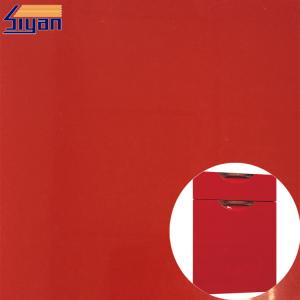 China Red Solid Color Pvc Decorative Foil High Glossy For Wrapping Interior Furniture supplier
