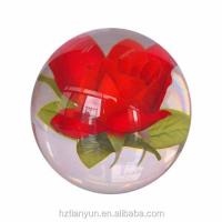 China Decoration Plastic Flower Paperweight Ball 100mm Logo Customized on sale