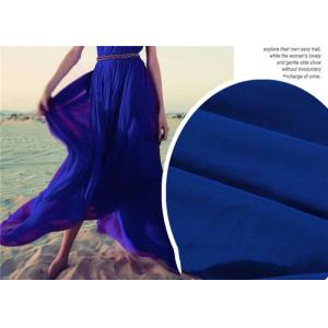 Breathable Lightweight Chiffon Fabric , Quick Drying Blue Silk Chiffon Fabric