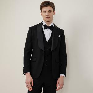 China Button Fly Men's Slim Fit Wedding Suit Blazer Solid Dress Coat Business Male Jacket supplier
