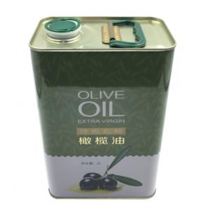 Waterproof 2L Rectangular Olive Oil Tin Cans CMYK Printing