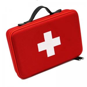 China Red EVA First Aid Case with PU Carrying Handle and Embroidery Logo supplier