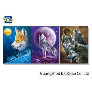 Wolves / Horse 3d Lenticular Picture With Frame For Indoor / Restaurant Wall Decoration Art