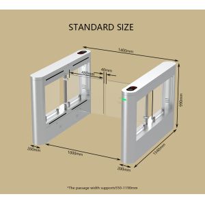 China HCW CW406 Swing Barrier Turnstile Gate With 8 Pairs Infrared Detection Sensors Fast Speed 30-60 Person/Minute And 5 Million Times Life Span wholesale