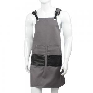 China Work Waxed Canvas Chef Apron , Heavy Duty Canvas Work Apron Adjustable Straps supplier