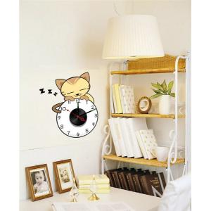 China Fashion Home Decorative Removable Vinyl Wall Sticker with Contemporary Metal Clock 10A105 supplier