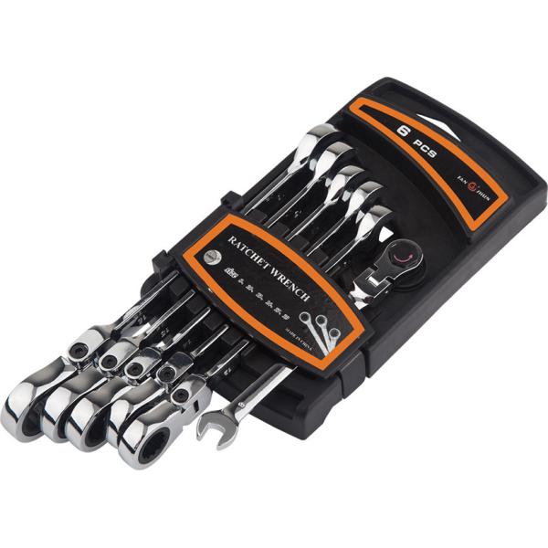 72T 6PCS Flexible Combination Ratchet Wrench Set