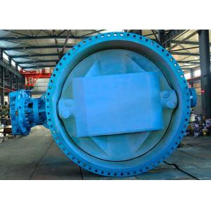 AWWA DN3000 Blue High Performance Butterfly Valves , Medium Pressure Ductile Iron Butterfly Valve