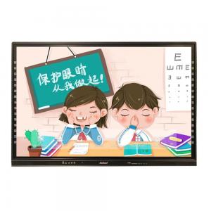 Android 11 Interactive Touch Screen Monitor Colored Side Bar 55 65 75 86 Inch Whiteboard Interactive For Office Kids