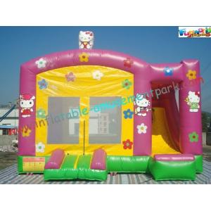China Hello Kitty Rent Inflatable Bouncer Slide , Castle With Slide For Childrens supplier