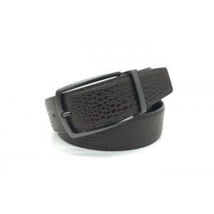 Brown / Black Color Mens Reversible Belt 3.3m Width With Croc And Grainy Pattern Strap