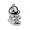 Cute Silver Plated Teddy Bear Coin Bank Die Casting 105*85*118mm