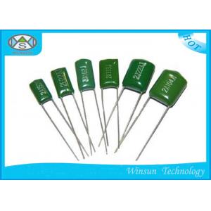 China Lightweight CL11 Metallized Polyester Film Capacitor Green 100V - 630V Capacitor supplier