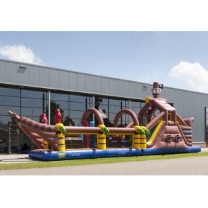 Customized Pirate Ship Obstacle Course Bounce House Long Tunnel Obstacle Course